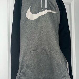Nike Men's Gray and Black Hoodie